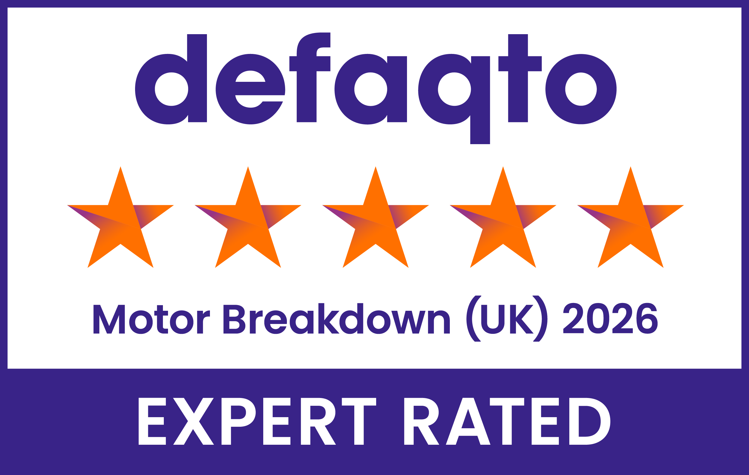 defaqto 5 star Expert Rated for Motor Breakdown (UK) logo